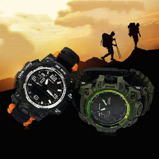 Outdoor Waterproof Multifunctional Climbing Watch Parachute Cord Unisex Emergency Survival Watch