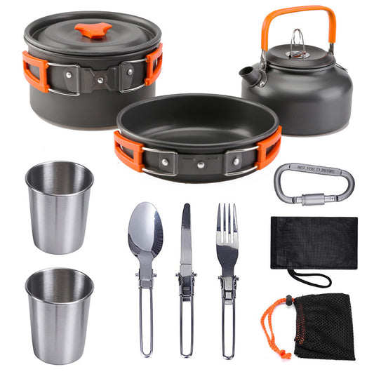 Outdoor 2-3 Person Camping Teapot Tableware Suit