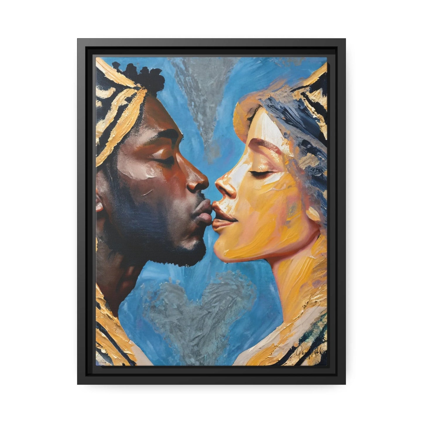 THE COUPLE KISS Canvas Wall Art - by Queennoble