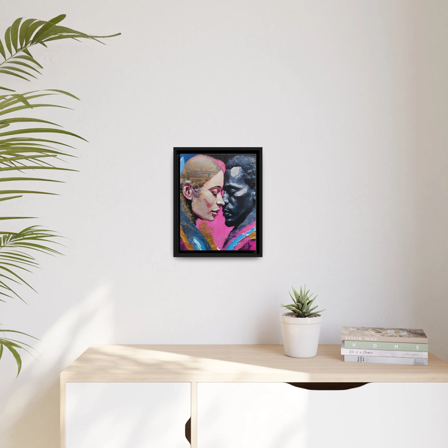 MODERN COUPLE ROMACE PORTRAIT Canvas Wall Art - by Queennoble