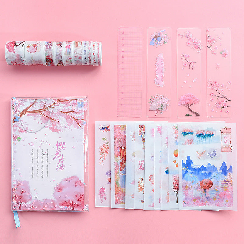 Cute Creative Cherry Blossom Hand Ledger Gift Box Set