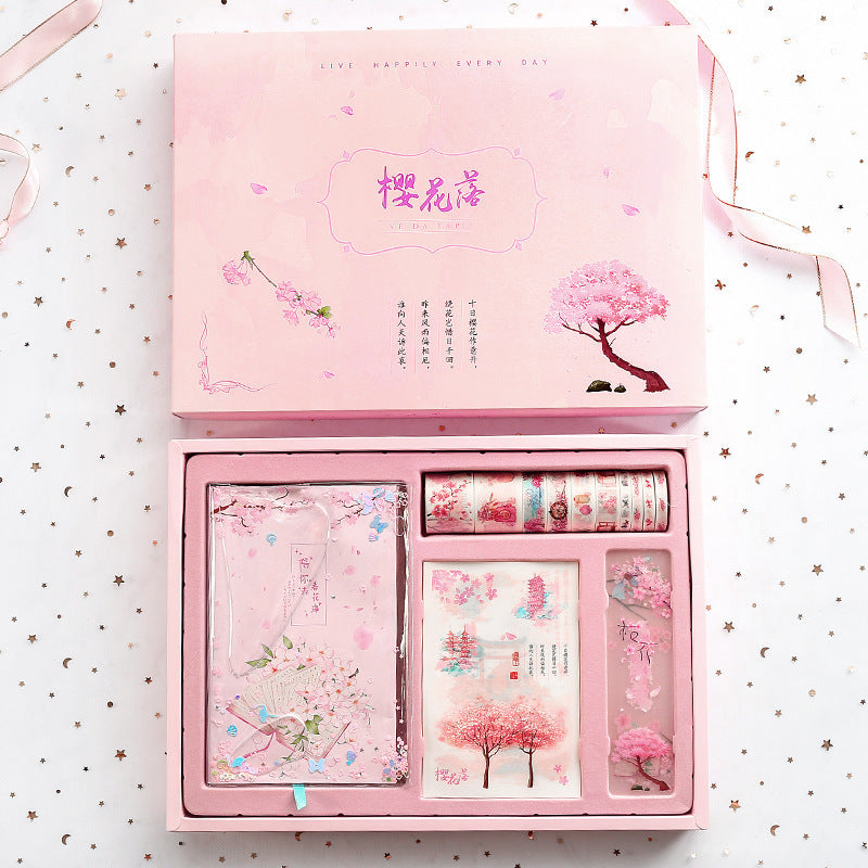 Cute Creative Cherry Blossom Hand Ledger Gift Box Set