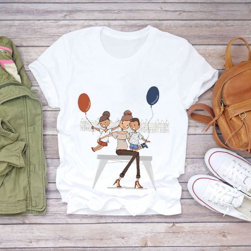 Casual Loose Fashion Short Sleeves mom shirt