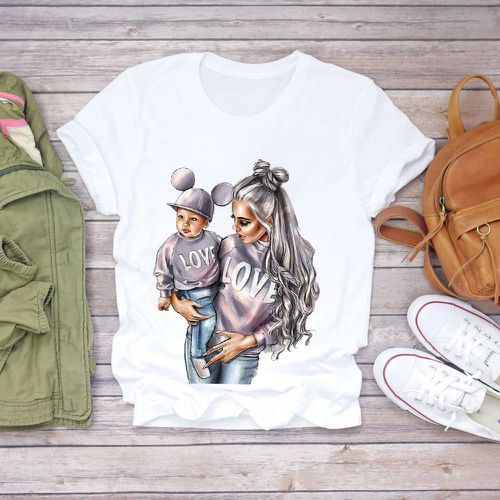 Casual Loose Fashion Short Sleeves mom shirt