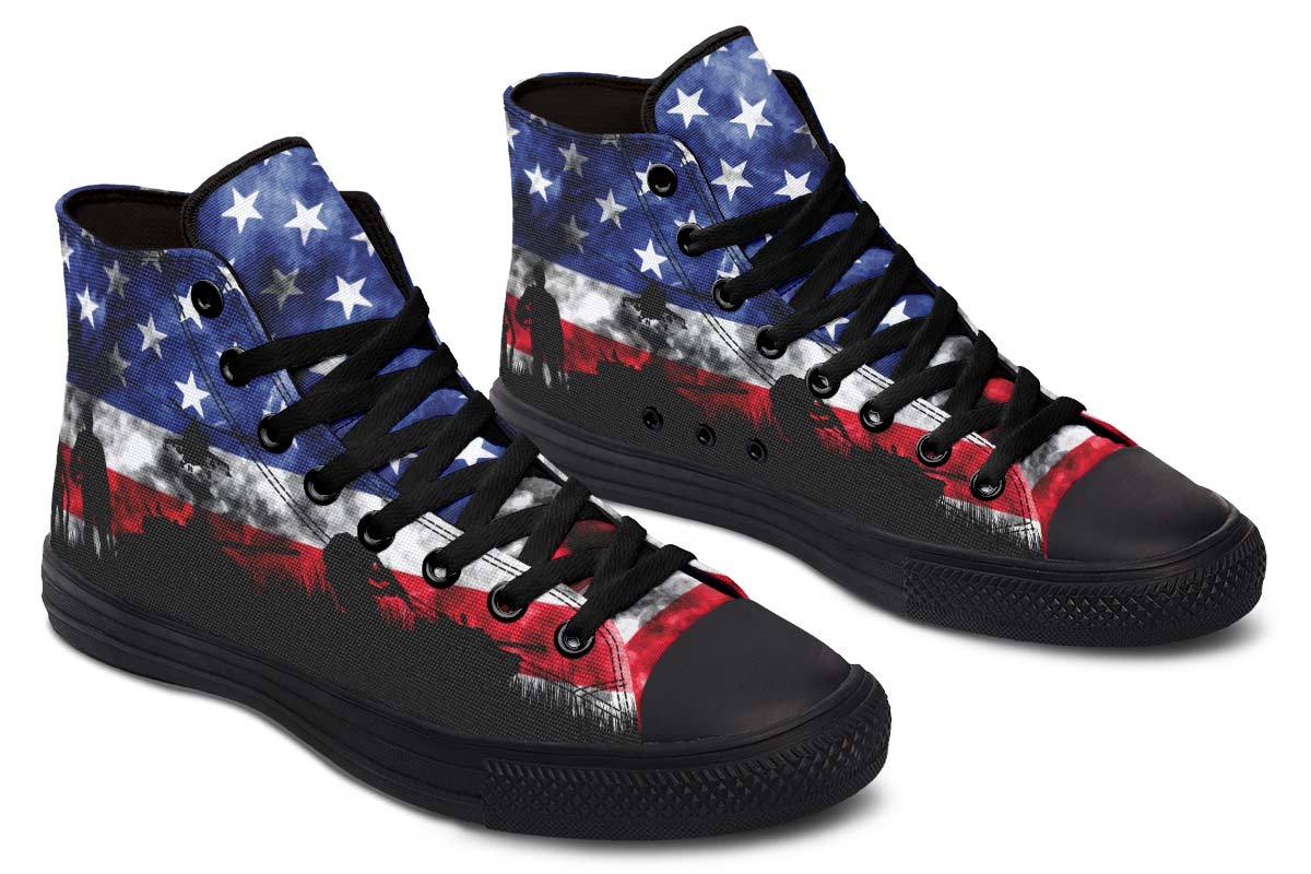 Men's Fashion Color Printing High-top Canvas Shoes