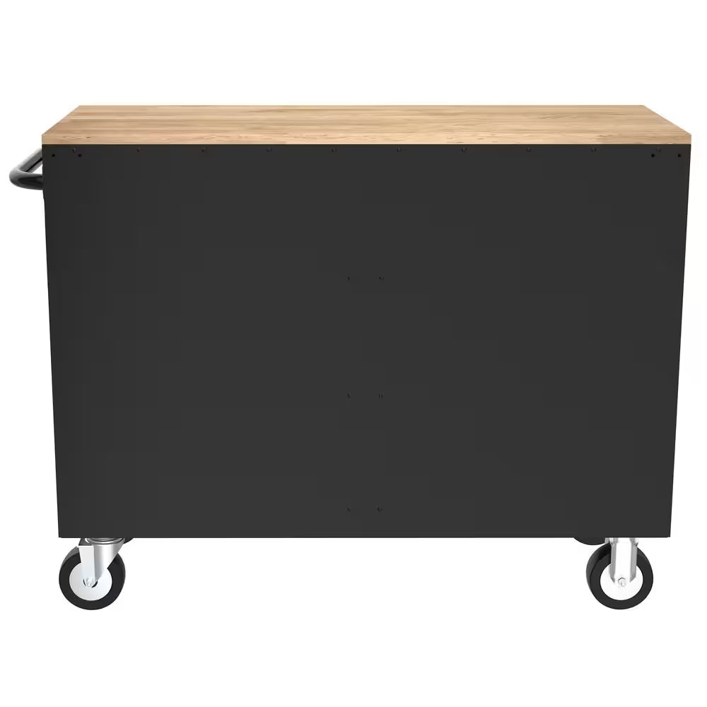 Tool Storage 46 In. W Gloss Black Mobile Workbench Cabinet