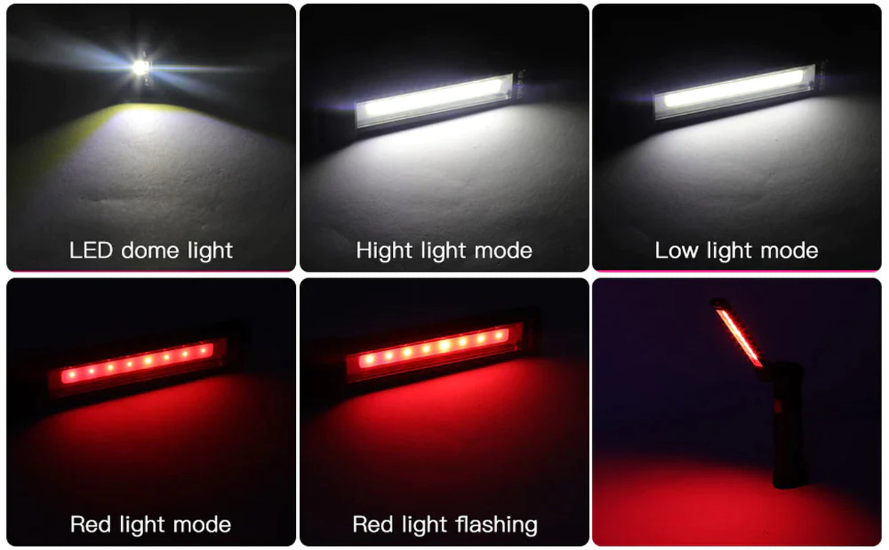 Rechargeable LED COB Work Light Mechanic Flashlight Lamp Magnetic Base Bright