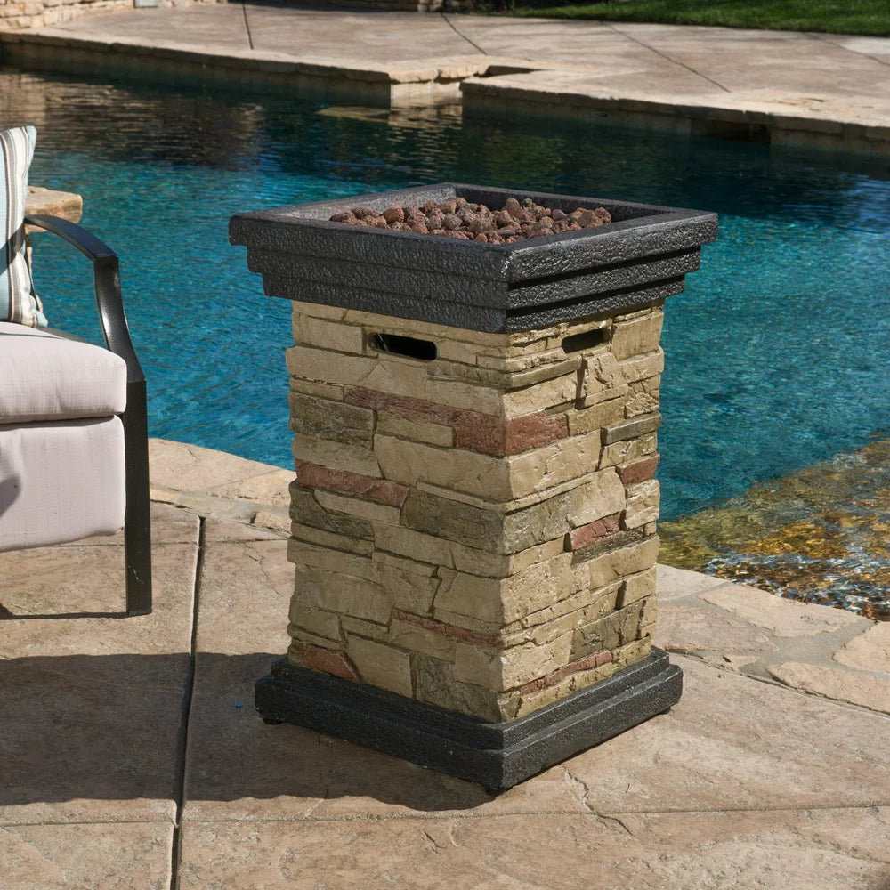 Fox 19.50" MGO Fire Column - 40,000 BTU, Natural Stone