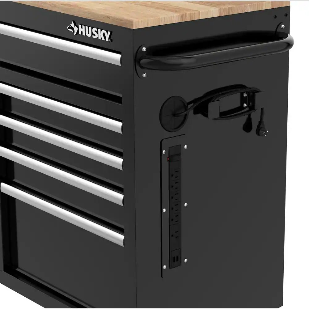 Tool Storage 46 In. W Gloss Black Mobile Workbench Cabinet