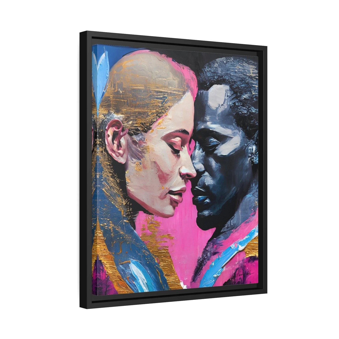 MODERN COUPLE ROMACE PORTRAIT Canvas Wall Art - by Queennoble