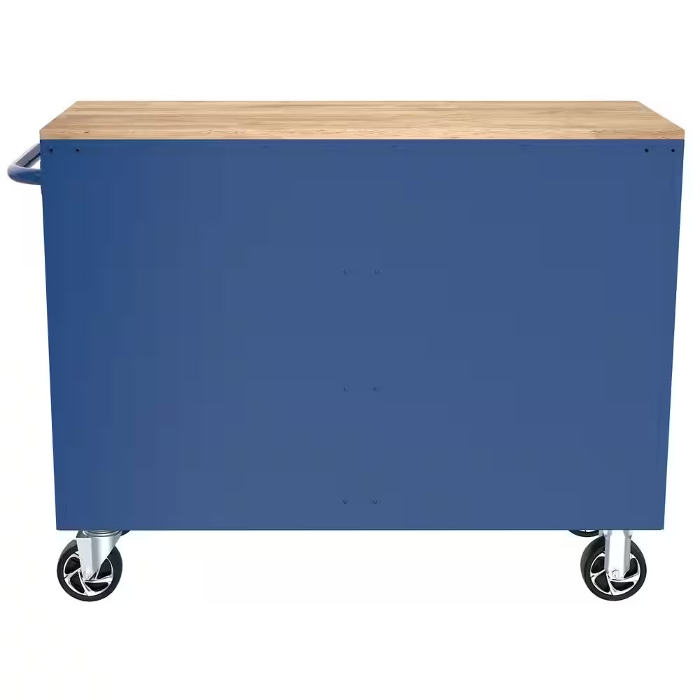 Tool Storage 46 In. W Gloss Blue Mobile Workbench Cabinet