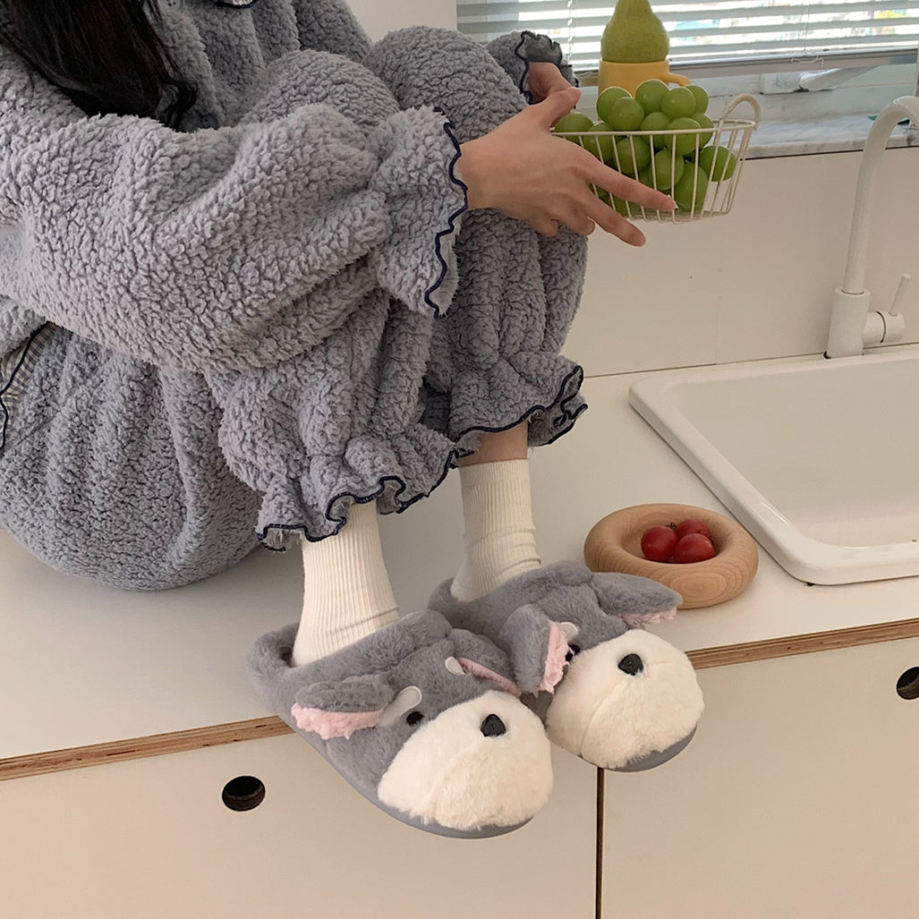 Soft Bottom Non-slip Warm Home Cute Dog Cotton Slippers