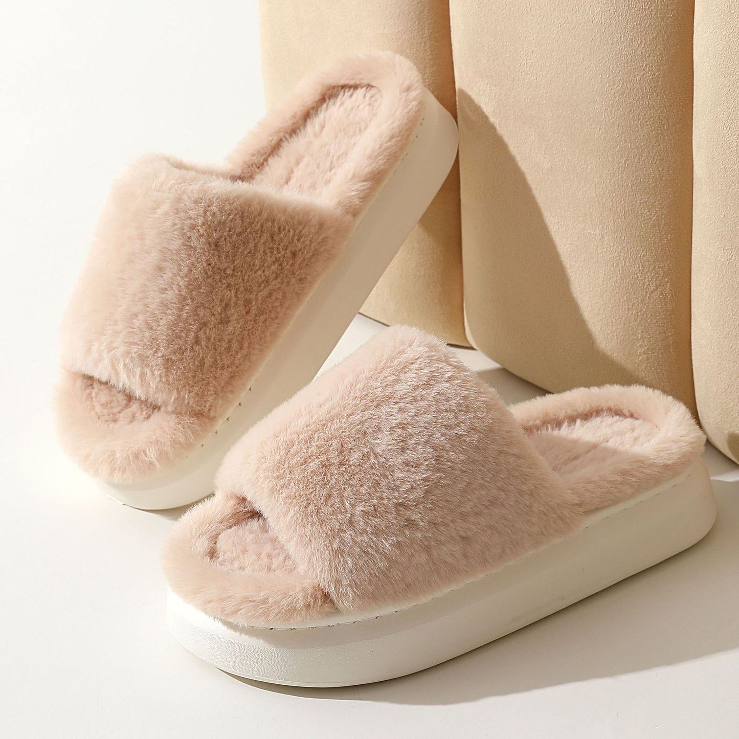 Thick-soled Eva Fluffy Slippers Women's