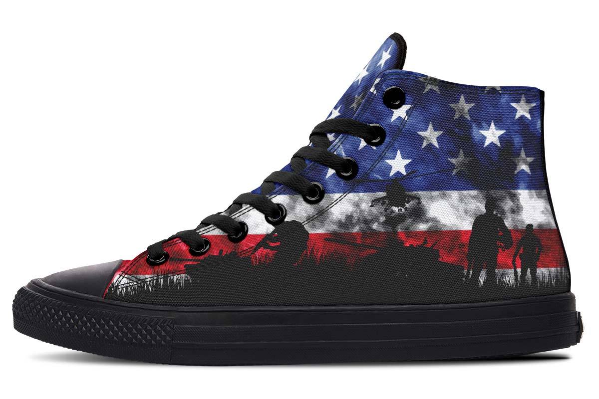 Men's Fashion Color Printing High-top Canvas Shoes