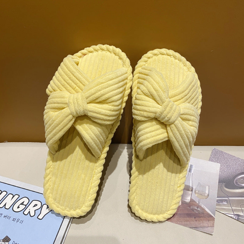 Cute Indoor Soft Bottom Comfortable Cotton And Linen Slippers