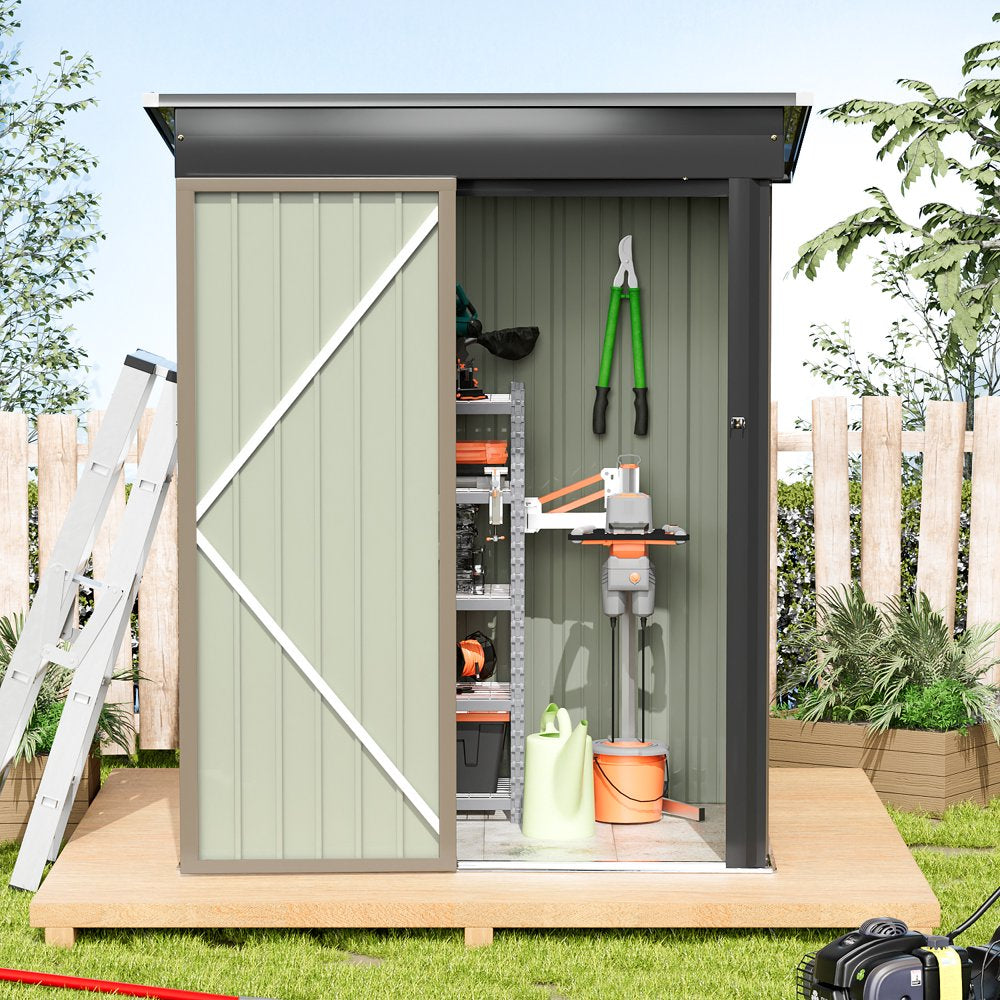 5×3 Ft.Patio Metal Shed, Lockable Garden Shed for Outdoor Backyard Patio Storage