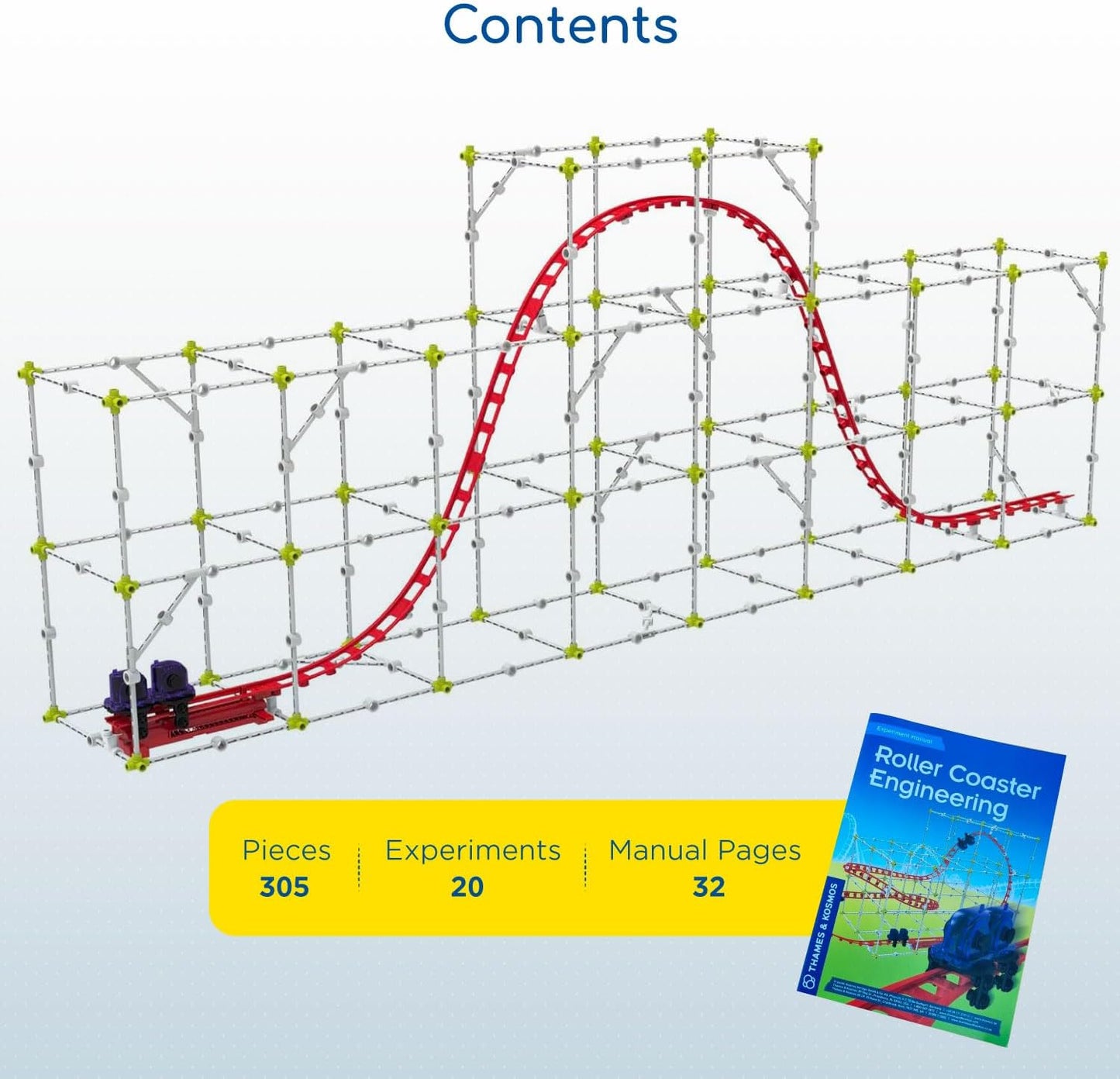 Roller Coaster Engineering STEM Kit | Design, Build, Experiment W/ Working Roller Coaster Models | Explore Physics, Forces, Motion, Energy, Velocity & More | Solve Building Challenges