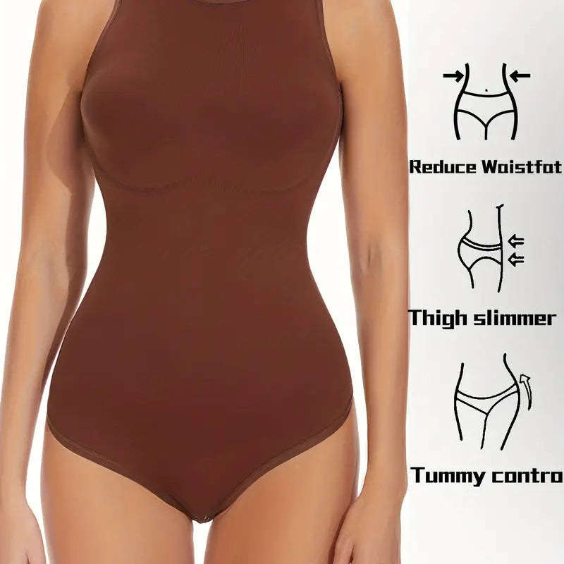 【Curlady】Bodysuit for Women Tummy Control—Shapewear Racerback Top Clothing Seamless Body Sculpting Shaper High Neck