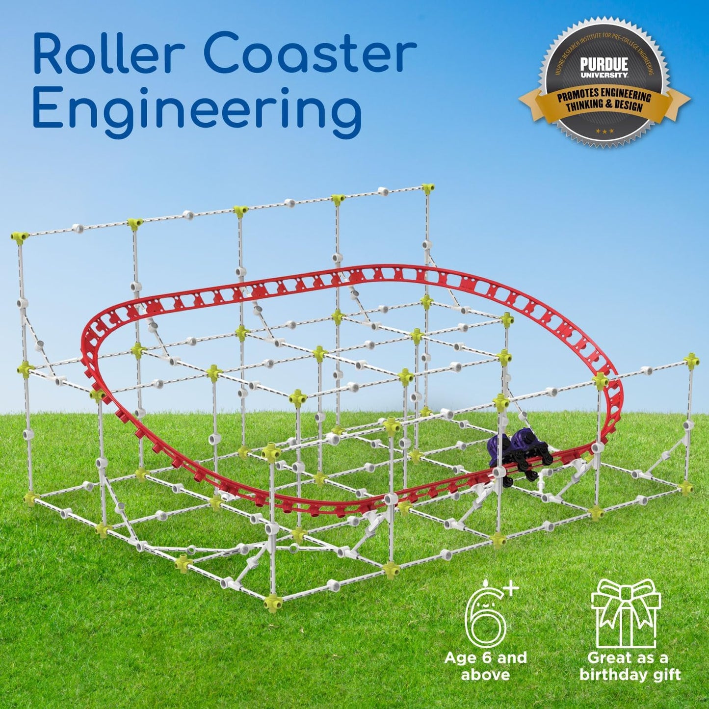 Roller Coaster Engineering STEM Kit | Design, Build, Experiment W/ Working Roller Coaster Models | Explore Physics, Forces, Motion, Energy, Velocity & More | Solve Building Challenges