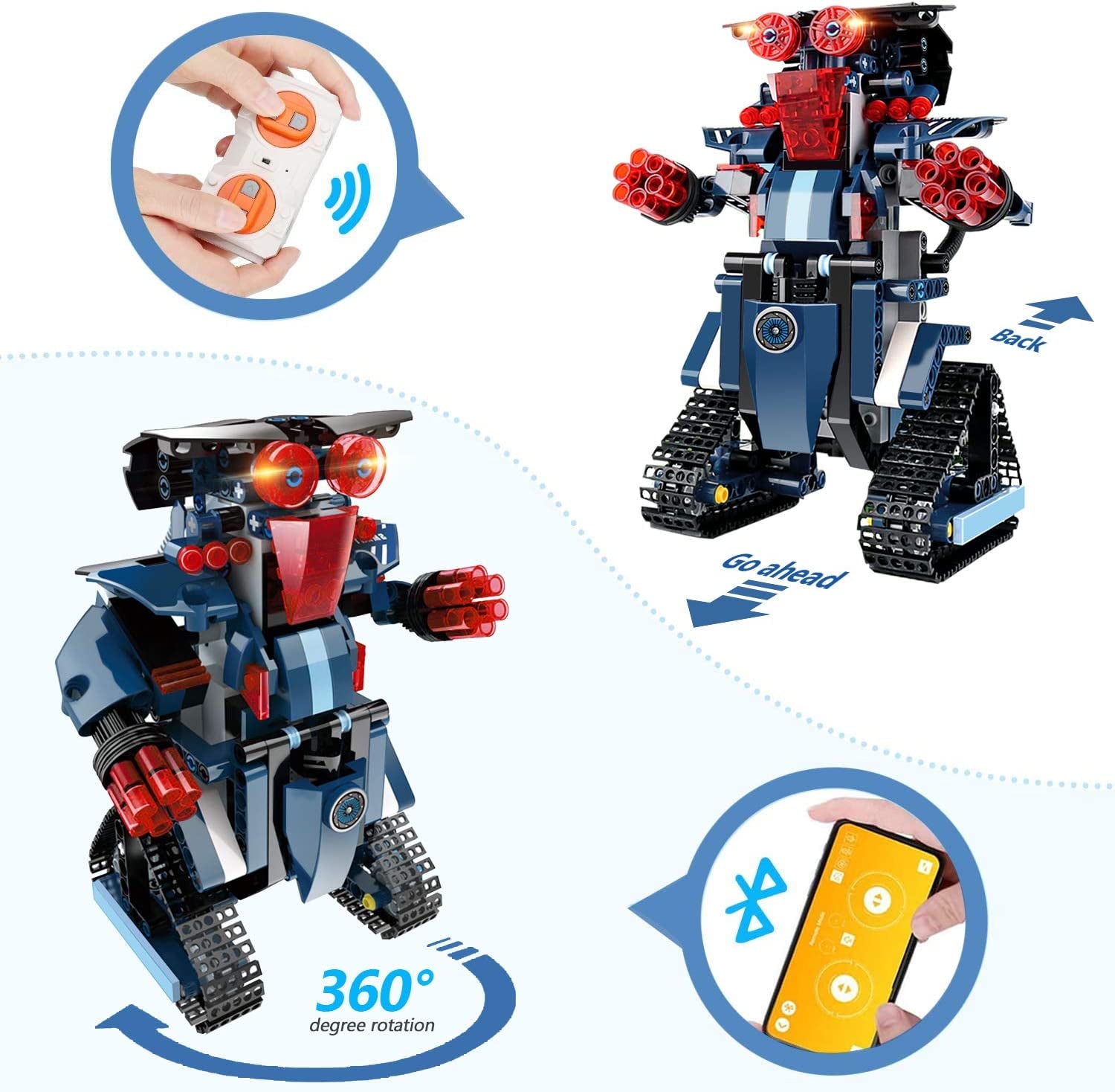 STEM Robot Building Kit,  Remote and APP Controlled Educational Robots Science Kits STEM Projects for Kids Ages 8-12 Rechargeable Learning Building Toys for Boys Girls Gift