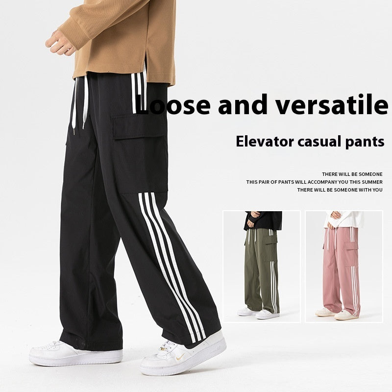 Thin Pocket Casual Straight-leg Loose Cargo Pants