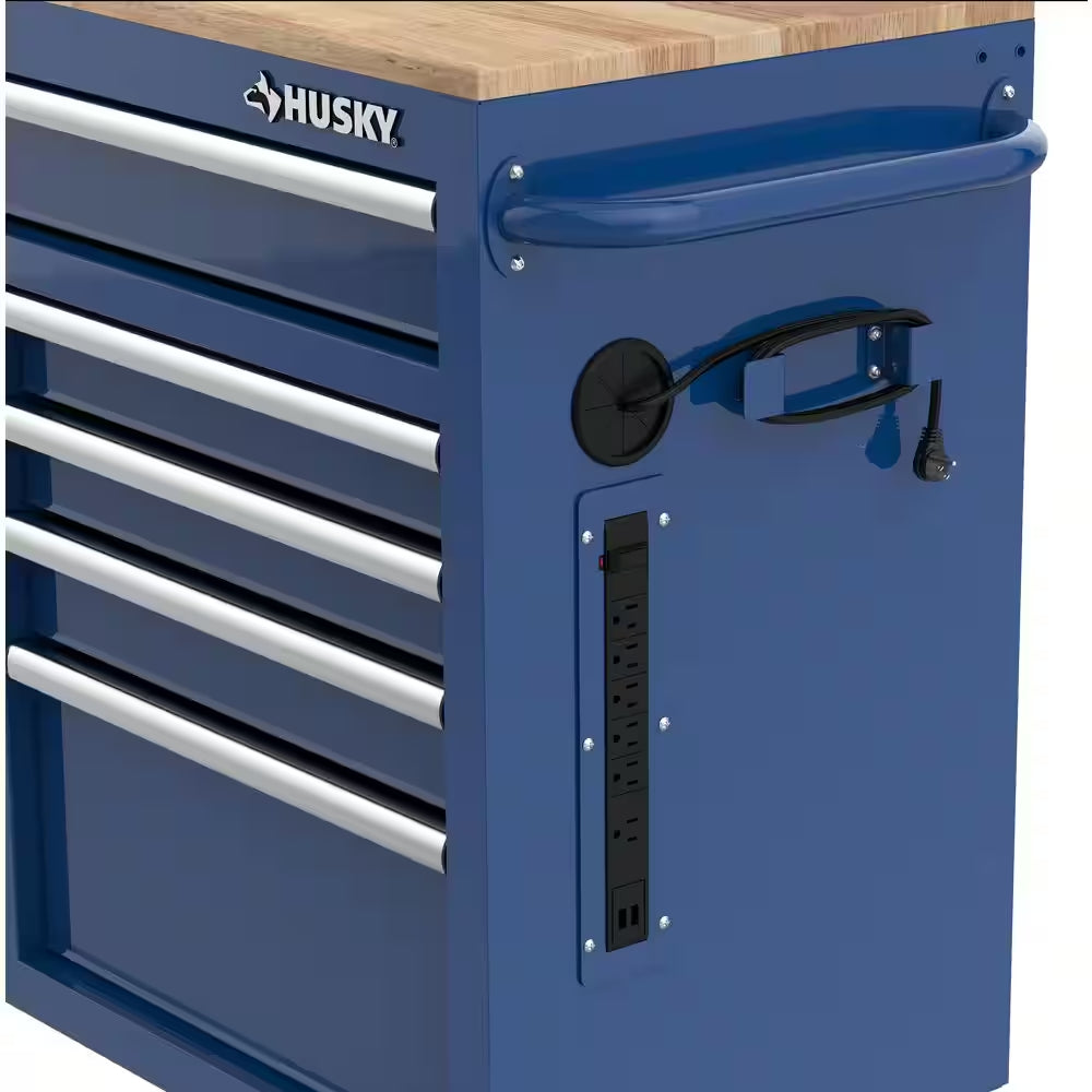 Tool Storage 46 In. W Gloss Blue Mobile Workbench Cabinet