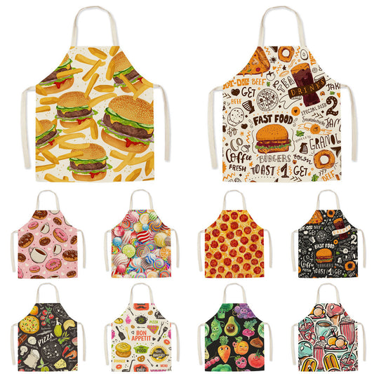 Fashion Printed Linen Sleeveless Apron