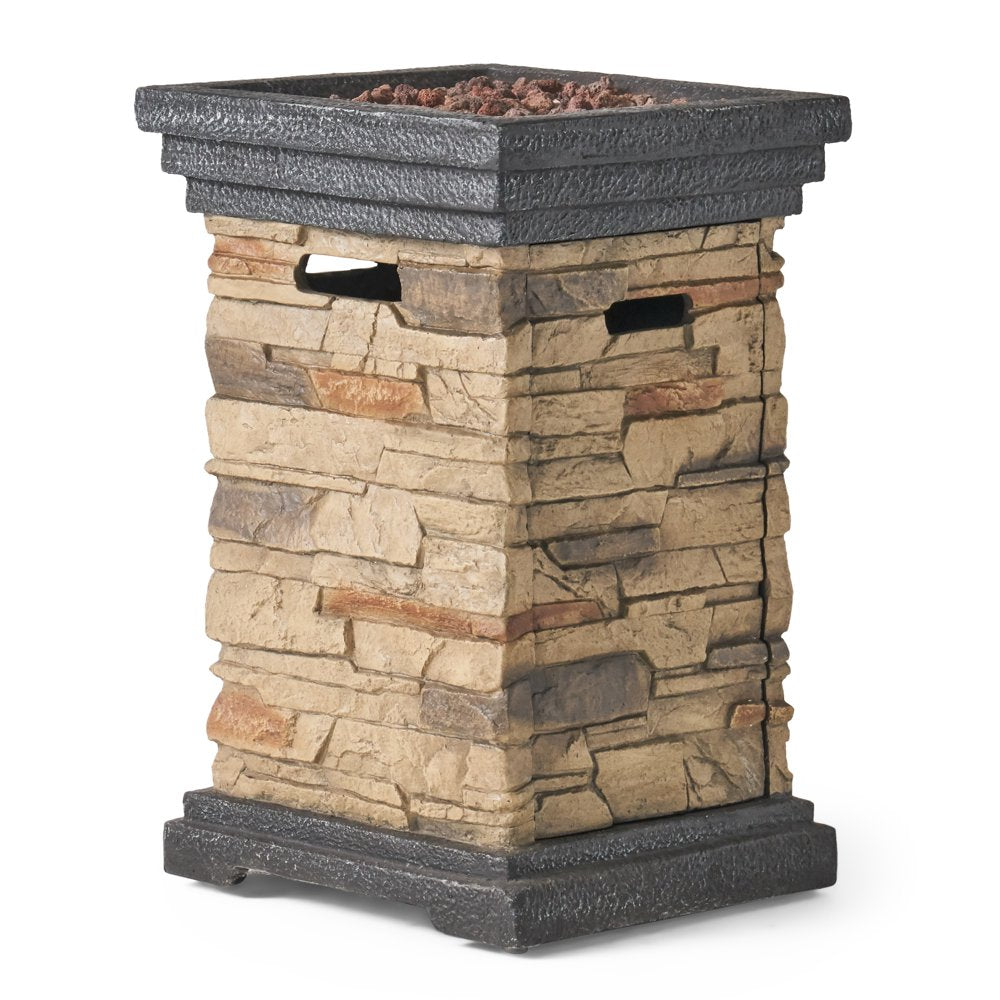 Fox 19.50" MGO Fire Column - 40,000 BTU, Natural Stone