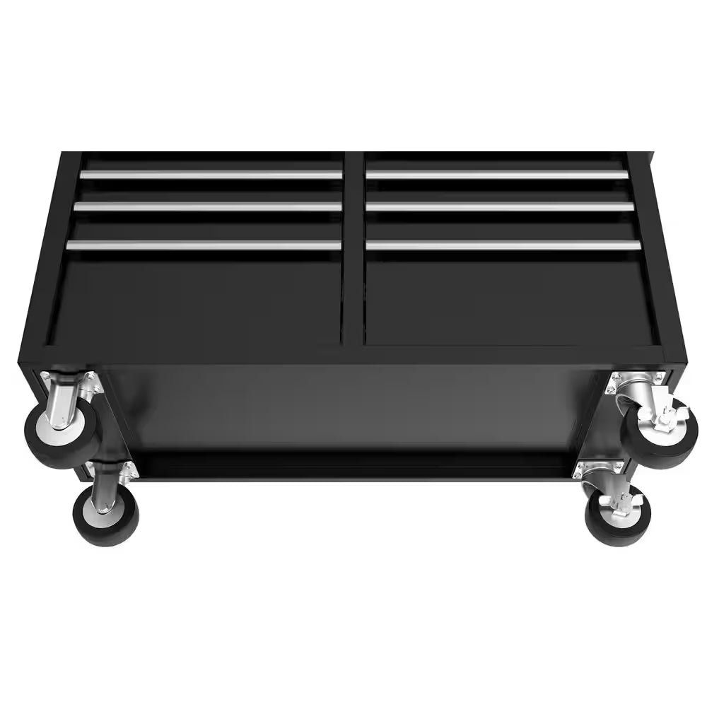 Tool Storage 46 In. W Gloss Black Mobile Workbench Cabinet