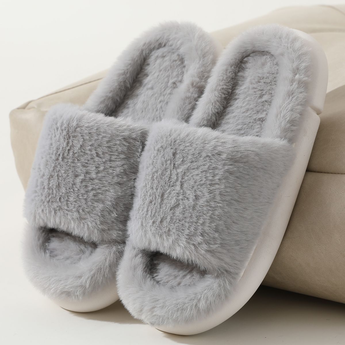 Thick-soled Eva Fluffy Slippers Women's