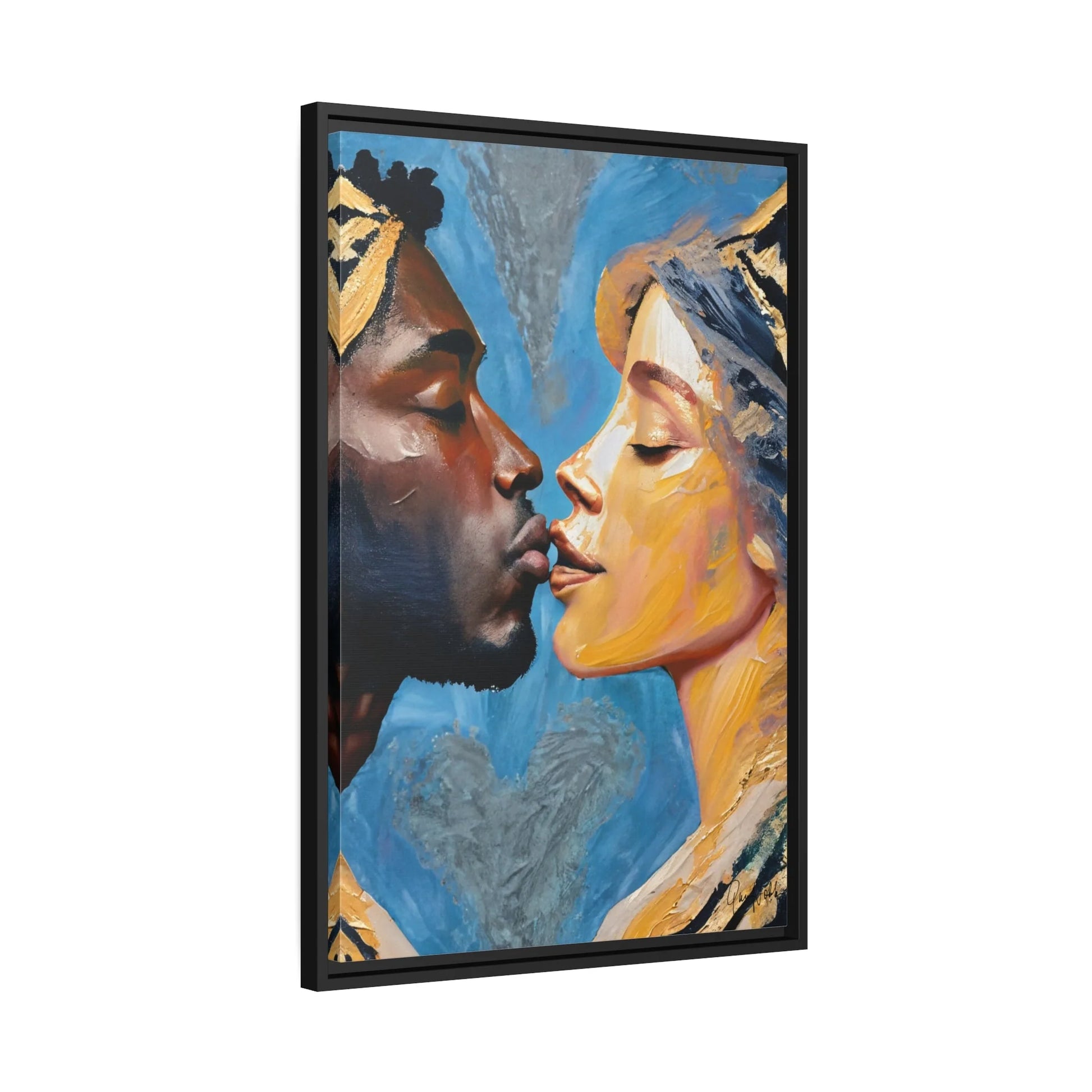 THE COUPLE KISS Canvas Wall Art - by Queennoble