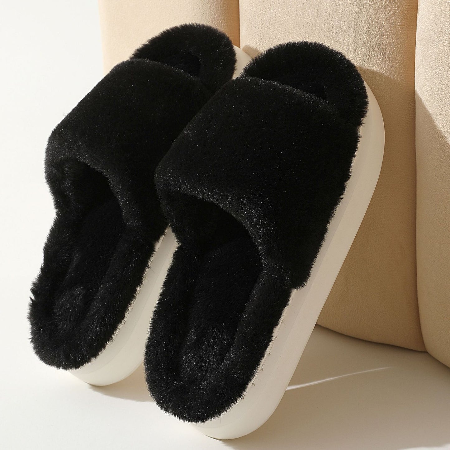 Thick-soled Eva Fluffy Slippers Women's