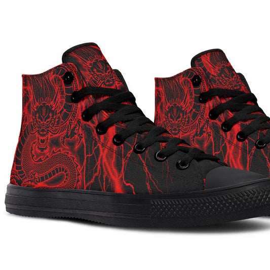 Men's Fashion Color Printing High-top Canvas Shoes