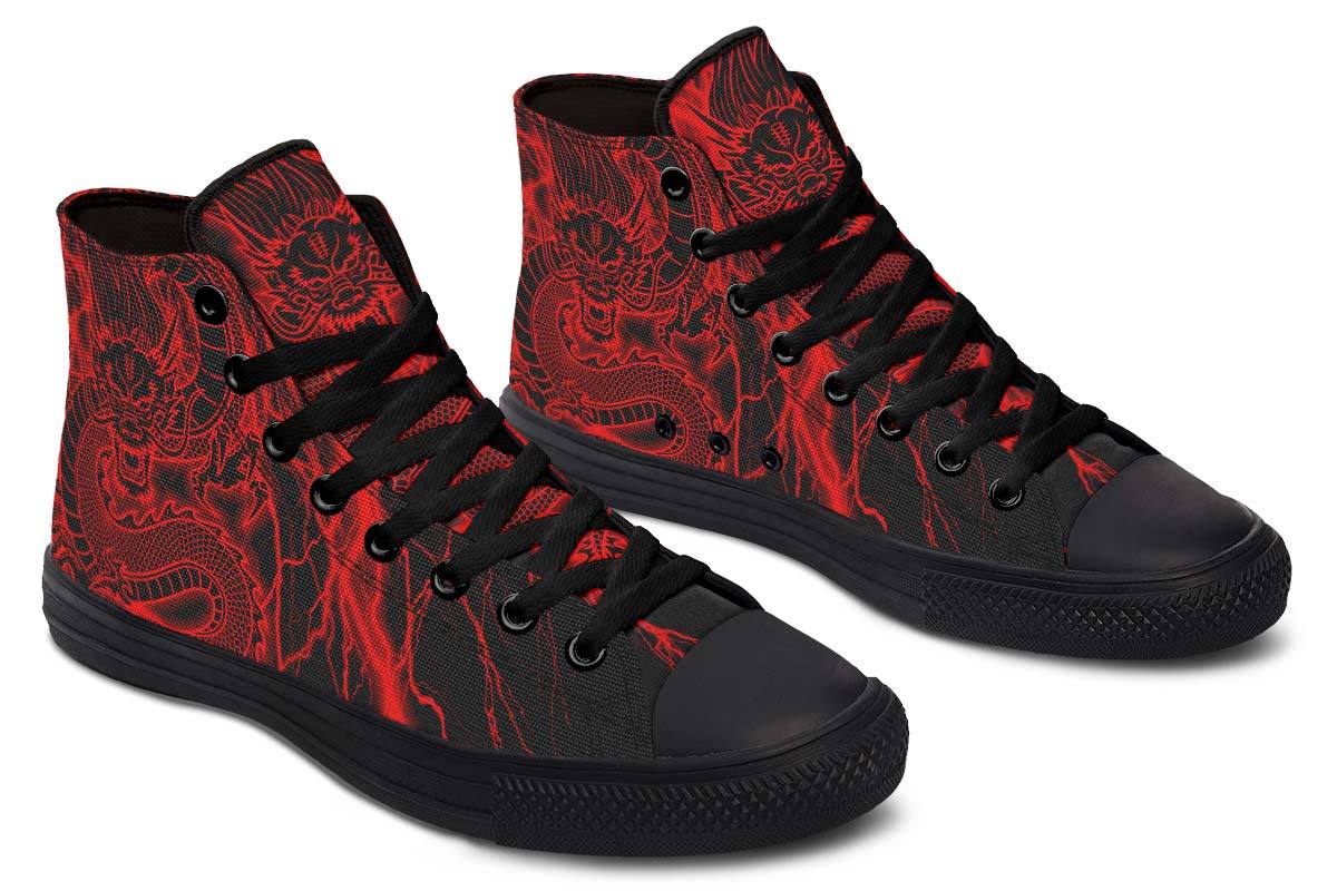 Men's Fashion Color Printing High-top Canvas Shoes