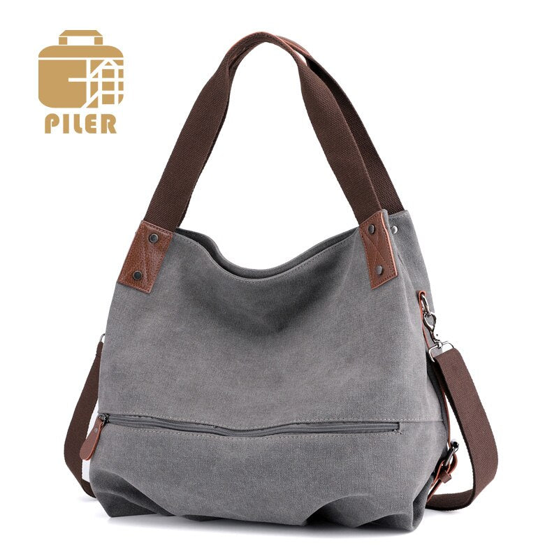 Canvas Women Bag Vintage Large Canvas Bag for Women Tote Bag Hobo Leather Shoulder Handbag Fur Bags Ladies Cute Shoulder Bag