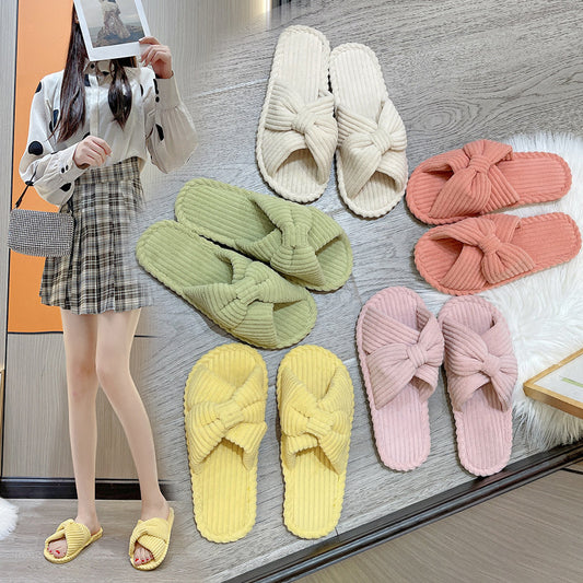 Cute Indoor Soft Bottom Comfortable Cotton And Linen Slippers