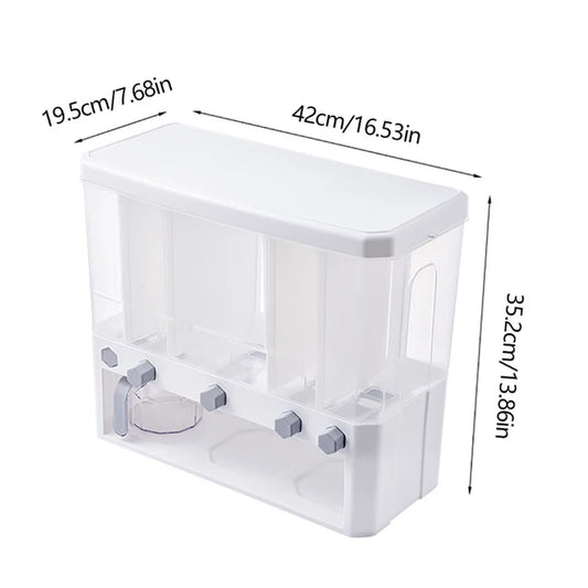 Dry Food Dispenser 5-Grid Cereal Dispensers Food Storage Container Kitchen