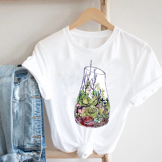 Harajuku  Cartoon Short Sleeve Popular Collar Casual  T-Shirt