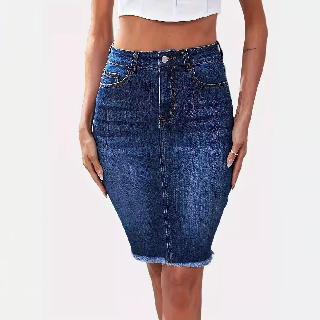 Denim Package Hip Skirt Women's Slimming