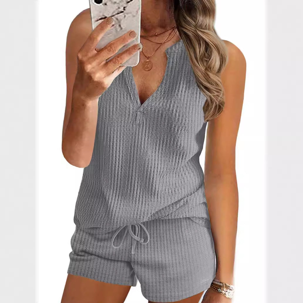 Ladies Loose Fashion Sports V-neck Women's Suit