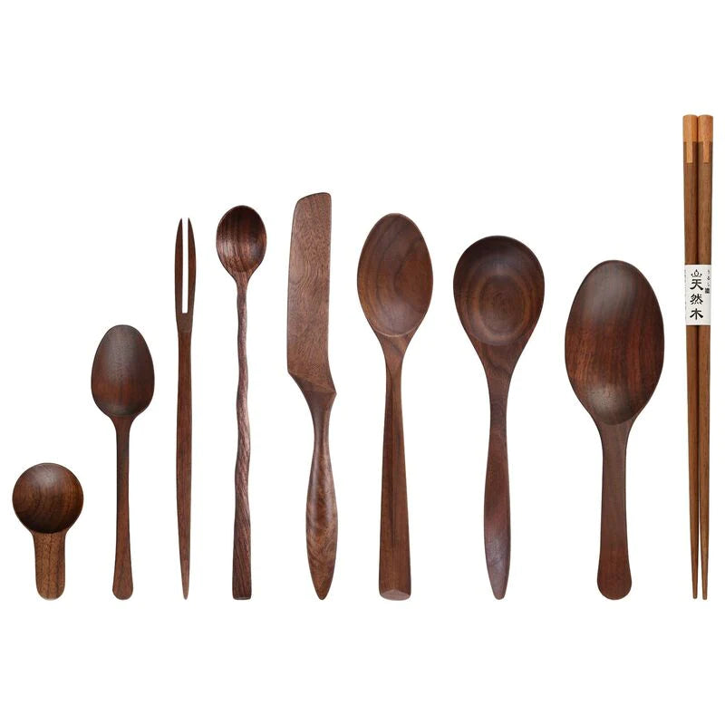 Nordic Style Black Walnut Wooden Kitchen Utensils