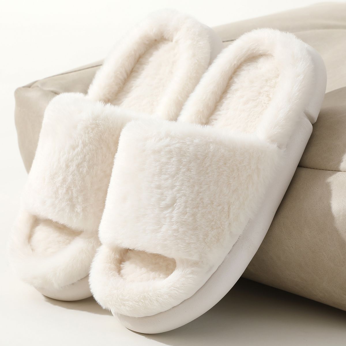 Thick-soled Eva Fluffy Slippers Women's