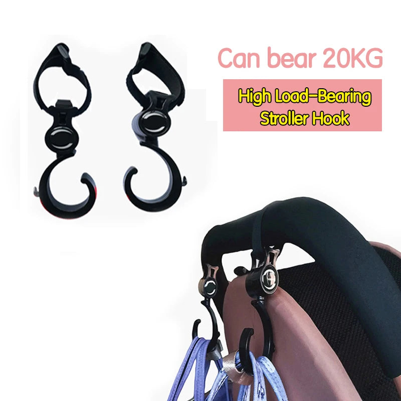 2Pcs Baby Hanger Baby Bag Stroller Hooks Pram Rotate 360 Degree Baby Car Accessories Stroller Organizer Stroller Accessories