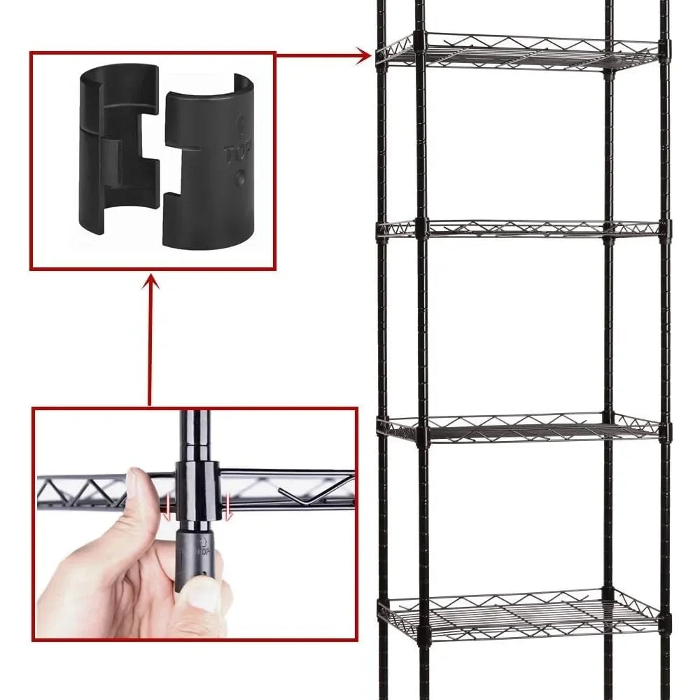 6 Wire Shelving Steel Storage Rack Adjustable Unit Shelves for Laundry Bathroom Kitchen Pantry Closet, Storage Organization