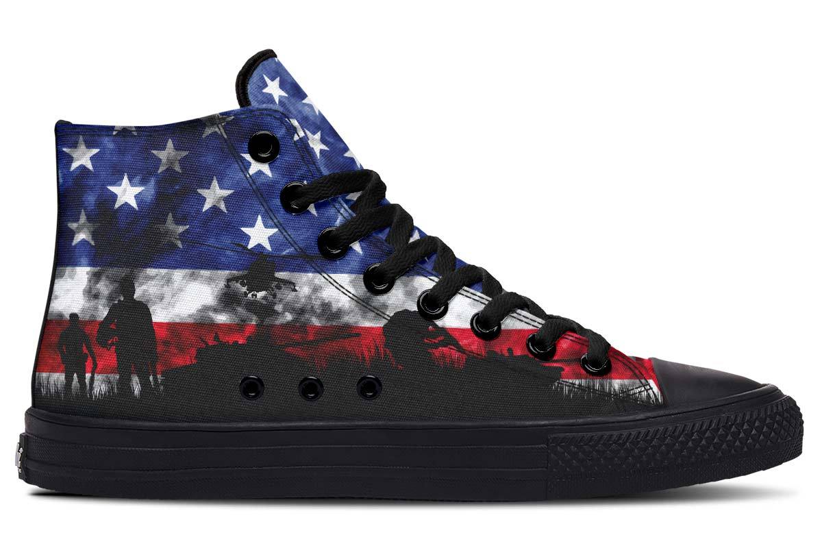 Men's Fashion Color Printing High-top Canvas Shoes