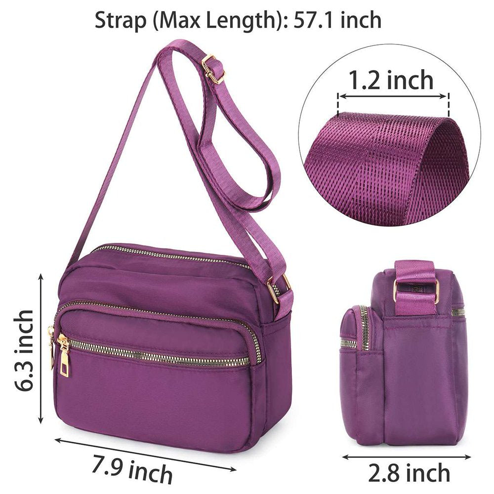 Women Nylon Crossbody Bags Purses and Handbags Casual Messenger Bag Waterproof Crossbody Purse for Girls, Red