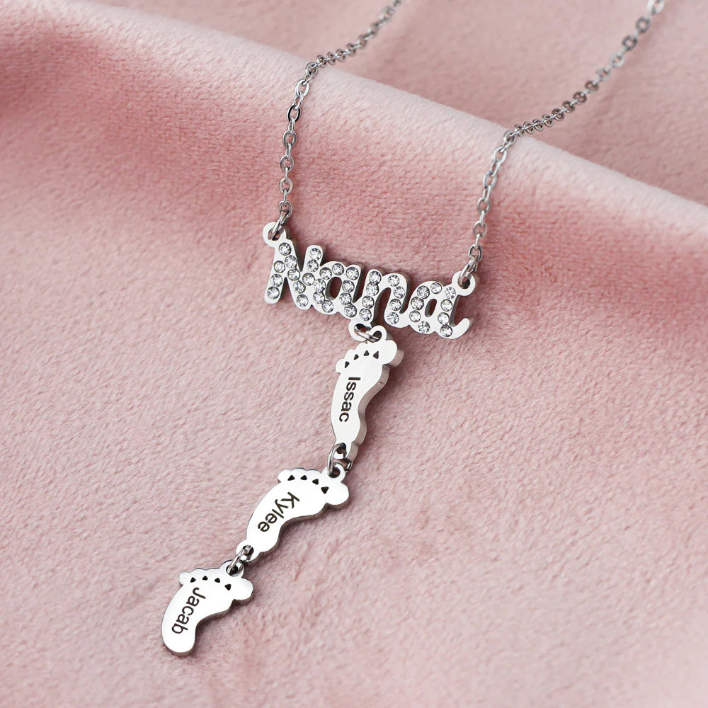 Custom Name Baby Foot Necklace