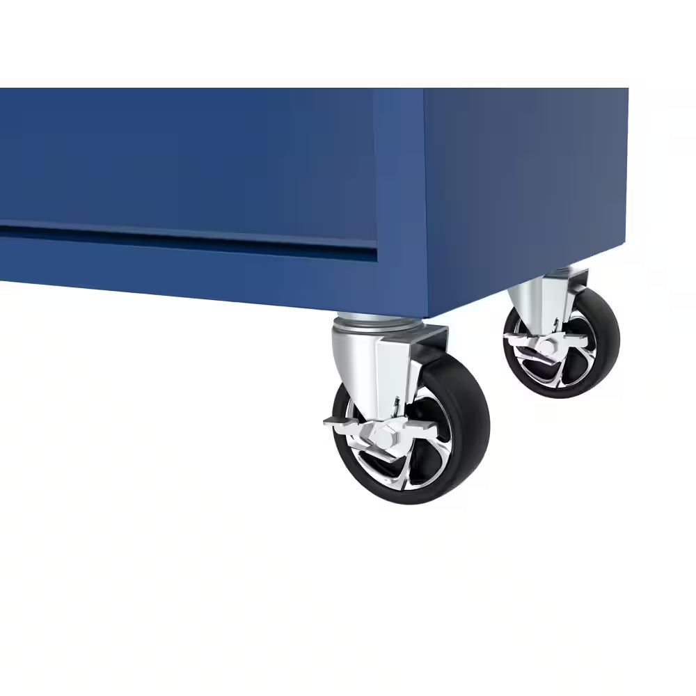 Tool Storage 46 In. W Gloss Blue Mobile Workbench Cabinet