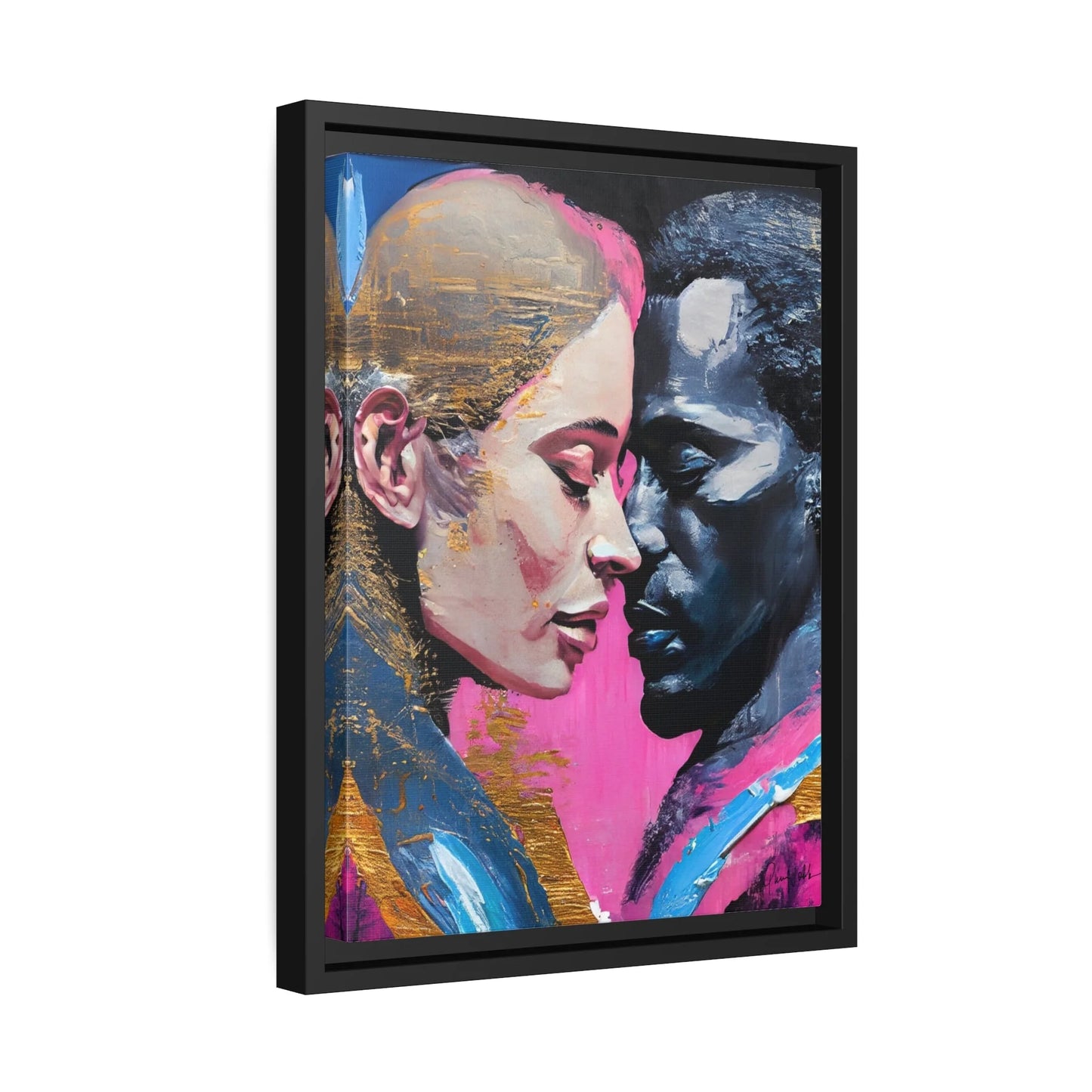 MODERN COUPLE ROMACE PORTRAIT Canvas Wall Art - by Queennoble