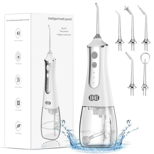 Water Flossers for Teeth, 350Ml Cordless Water Flosser with 3 Modes USB-C Rechargeable IPX7 Waterproof Water Dental Flosser with 5 Jet for Home